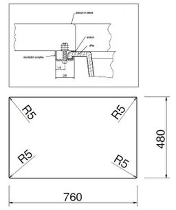 Sinks Amanda 780 Granitový drez s odkapávačom, obojstranný, 78x50cm, čierny kov, TLAM78050074 - galéria #3