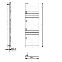 Aqualine Mili DC640T Radiátor kombinovaný, 60x151cm, biely - galéria #5