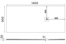Gelco Mitia Sprchová vanička 140x90x3 cm sivá profilovaná PMS14090 - galéria #5