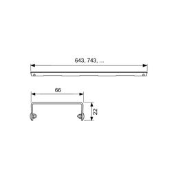 Mriežka Tece Drainline 100 cm, brúsená nerezová oceľ, štvorcová 601051 - galéria #2