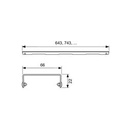 Mriežka Tece Drainline 150 cm, brúsená nerezová oceľ, linky 601521 - galéria #1