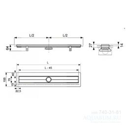 Žľab Tece Drainline 93,5 cm s golierom, 650900 - galéria #1