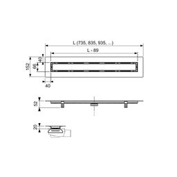 Žľab Tece Drainline 123,5 cm s golierom, 651200 - galéria #3