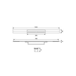 Tece Drainprofile Sprchový profil 100 cm, brúsený čierny chróm 671001 - galéria #1