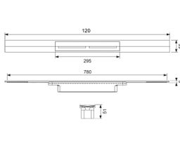 Tece Drainprofile Sprchový profil 120 cm, brúsená čierna nerezová oceľ 671221 - galéria #2