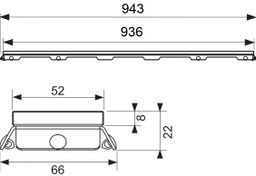 TECE Drainline Sklenený rošt 100 cm, saténovo biely 601093 - galéria #1