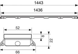TECE Drainline Sklenený rošt 150 cm, saténovo biely 601593 - galéria #1