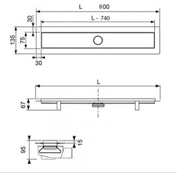 Žľab Tece Linus na obkladačky 80 cm 15103089 - galéria #1