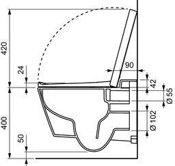 Tece One Bidetové WC vrátane WC dosky, biele 9700216 - galéria #6