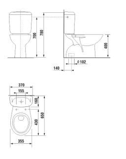 Jika Diana WC kombi spodný odpad, vrátane sedadla H860277 - galéria #2