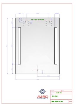 Amirro Lumina Zrkadlo 70x90 cm s LED svetlom, dotykový senzor, 901-008 - galéria #2
