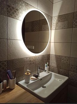 Amirro Moonlight Ronde Zrkadlo 60 cm s pieskovaným okrajom osvetleným LED, 411-040 - galéria #2