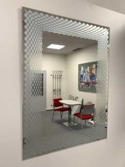 Amirro Space Zrkadlo 80 x 60 cm s potlačou - motív prekrížených čiar 410-753 - galéria #2