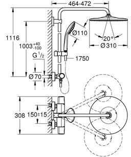 Grohe Vitalio Joy Sprchový set 310 s nástenným termostatom, chróm 26400001 - galéria #2