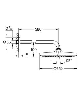 Grohe Profi Tempesta sprchová hlavica s bočným ramenom, chróm 26663000 - galéria #4