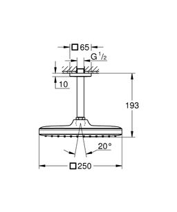 Grohe Profi Tempesta Cube sprchová hlavica so stropným ramenom, chróm 26683000 - galéria #3