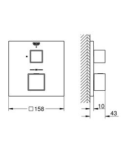 Grohe Grohtherm Cube Termostatická podomietková sprchová batéria, kartáčovaný tvrdý grafit 24153AL0 - galéria #1