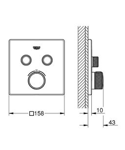 Grohe Grohtherm SmartControl Termostatická batéria, 2 vývody, Supersteel 29124DC0 - galéria #1