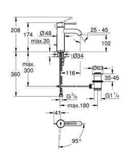 Grohe Profi Essence Umývadlová batéria s vyťahovacou rukoväťou, veľkosť S, chróm 24180001 - galéria #2