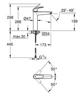 Grohe Profi Eurosmart Vysoká umývadlová batéria, chróm 23971003 - galéria #2