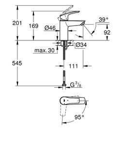 Grohe Profi Eurosmart ColdStart umývadlová batéria, chróm 23974003 - galéria #2