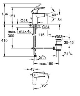 Bidetová batéria Grohe Profi Eurosmart ColdStart s výtokom, chróm 32928003 - galéria #3