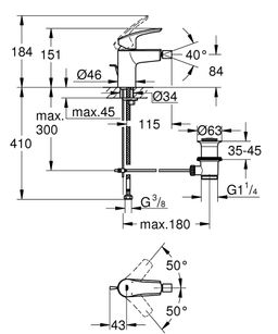 Grohe Profi Eurosmart Bidetová batéria s výtokom, chróm 32929003 - galéria #3