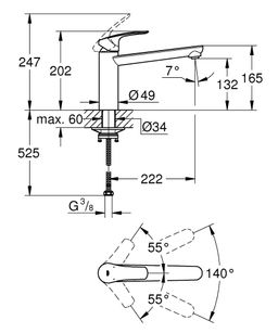 Grohe Profi Eurosmart Drezová batéria, chróm 30463000 - galéria #3
