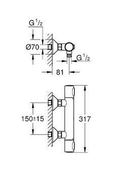 Grohe Profi Grotherm 500 Termostatická sprchová batéria, chróm 34793000 - galéria #3