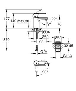 Grohe Get Umývadlová batéria s pákou a výtokom chróm 23586000 - galéria #1