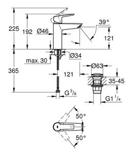 Grohe Start Páková umývadlová batéria s výtokom chróm 24204002 - galéria #3
