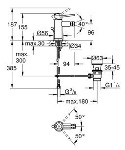 Grohe Start Páková bidetová batéria s výtokom chróm 23785000 - galéria #1