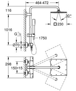Grohe Vitalio Joy Sprchový set 230 s termostatom, 1 tryska, chróm 26365000 - galéria #1