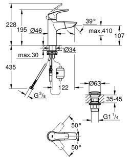 Grohe Profi Eurosmart Umývadlová batéria s výsuvnou hlavicou a výtokom, chróm 23976003 - galéria #3