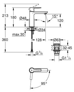 Umývadlová batéria Grohe Lineare s výtokom click clack, chróm 23996001 - galéria #1