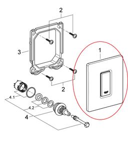 Kryt ovládacieho tlačidla Grohe Skate Cosmopolitan, chróm 42377000 - galéria #2