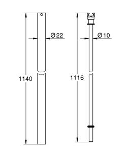 Grohe Náhradná tyč 114 cm pre sprchový systém, chróm 48514000 - galéria #1