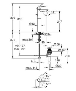 Grohe Bauloop Vysoká umývadlová batéria s výtokom, chróm 32856000 - galéria #1