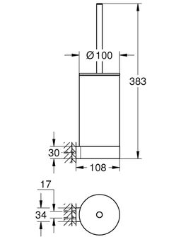 Grohe Professional Selection Toaletná kefa, sklo – Phantom Black 41215KF0 - galéria #1