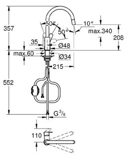 Grohe BauEdge Batéria s výsuvnou sprchou, chróm 30536000 - galéria #4