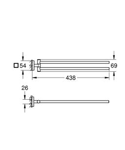 Grohe Start Cube Otočný držiak na uteráky 43,8 cm, chróm 40976000 - galéria #2