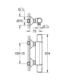 Termostatická sprchová batéria Grohe Precision Start, čierna matná 345942430 - galéria #1
