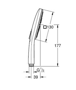 Ručná sprcha Grohe Rainshower SmartActive 130 Cube 3 trysky, Cool Sunrise 26582GL0 - galéria #4