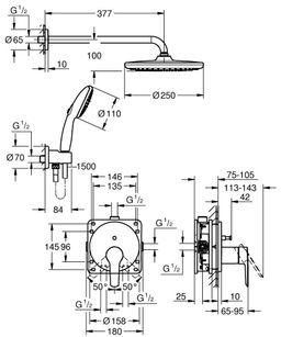 Grohe Start sprchová nástenná batéria so súpravou, chróm 25292000 - galéria #1