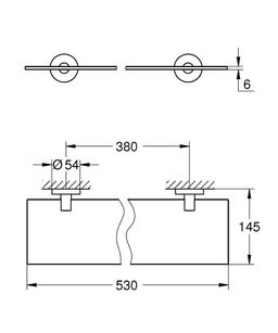 Grohe Start Shelf, 53 cm, sklo/čierna matná 412022430 - galéria #1