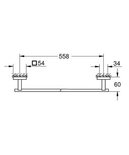 Držiak na uteráky Grohe Start Cube, 60 cm, čierny matný 410892430 - galéria #1