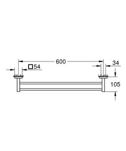 Dvojitý držiak na uteráky Grohe Start Cube, 65,4 cm, čierny matný 411042430 - galéria #1