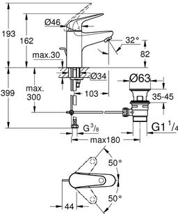 Umyvadlová batéria Grohe Swift s vypúšťacím ramienkom, chróm 24316001 - galéria #4