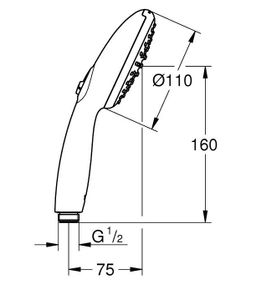 Grohe VItalio Comfort Ručná sprcha 11 cm 2jet, chróm 26948001 - galéria #5