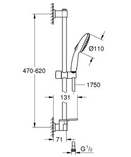 Grohe Vitalio Start Sprchový set 2jet s tyčou 65 cm a mydlovničkou, chróm 26952001 - galéria #3